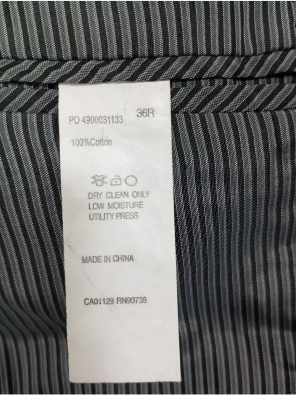 Calvin Klein Black Corduroy Blazer 36R Notch Lapel Fully Lined 100% Cotton Mens